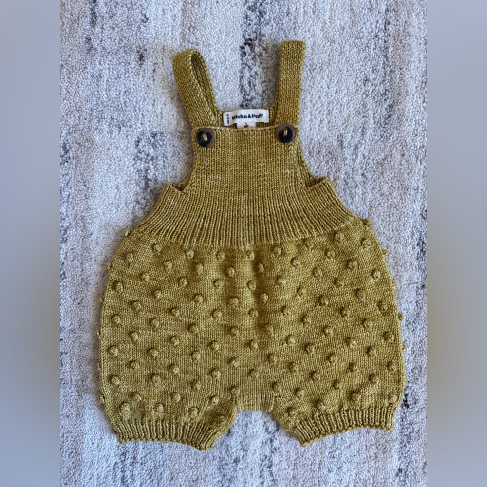 Misha & Puff Popcorn Romper, Winter Wheat, 12-18m